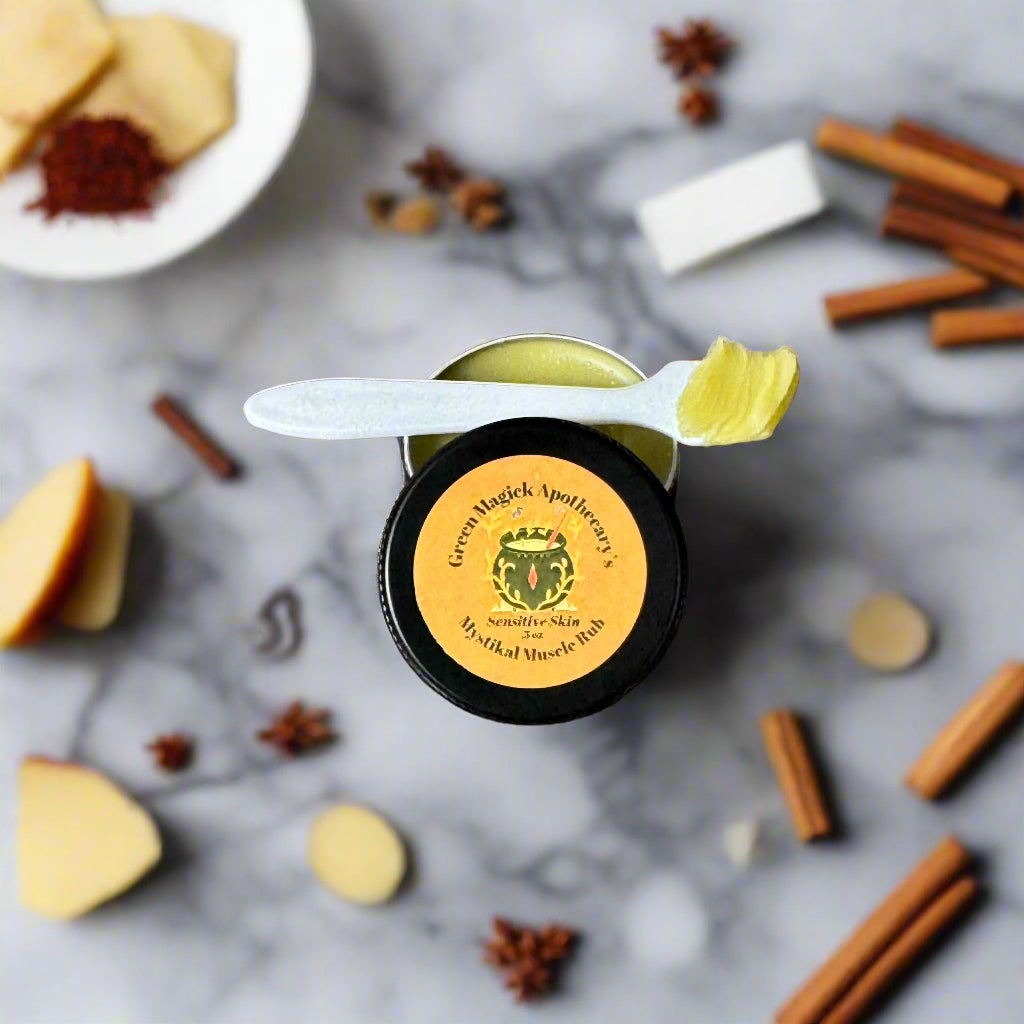 Mystikal Muscle Rub Sensitive Skin (0.5 oz Trial Size) | Green Magick Balms by Green Magick Apothecary