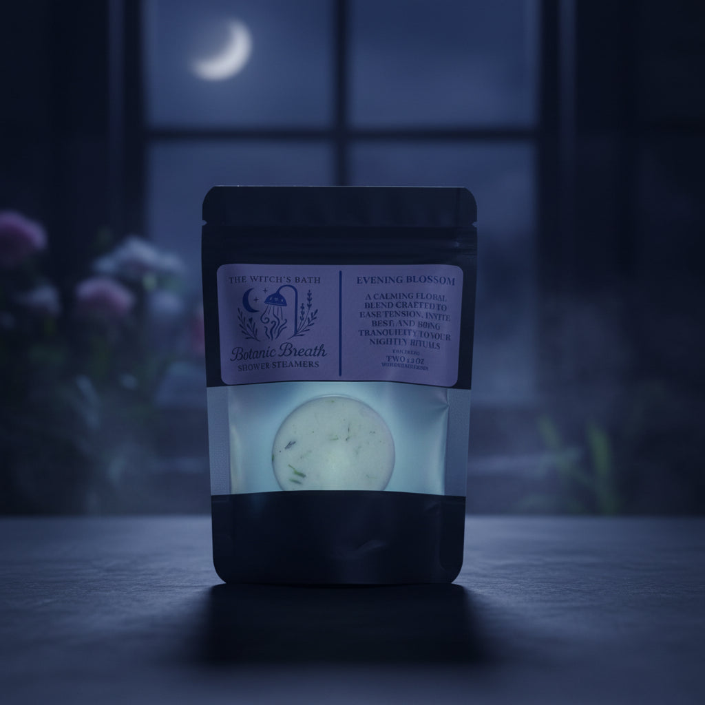 🌸 Evening Blossom - Botanic Breath Shower Steamers | The Witch’s Bath by Green Magick Apothecary (Set of 2 × 1.5 oz)