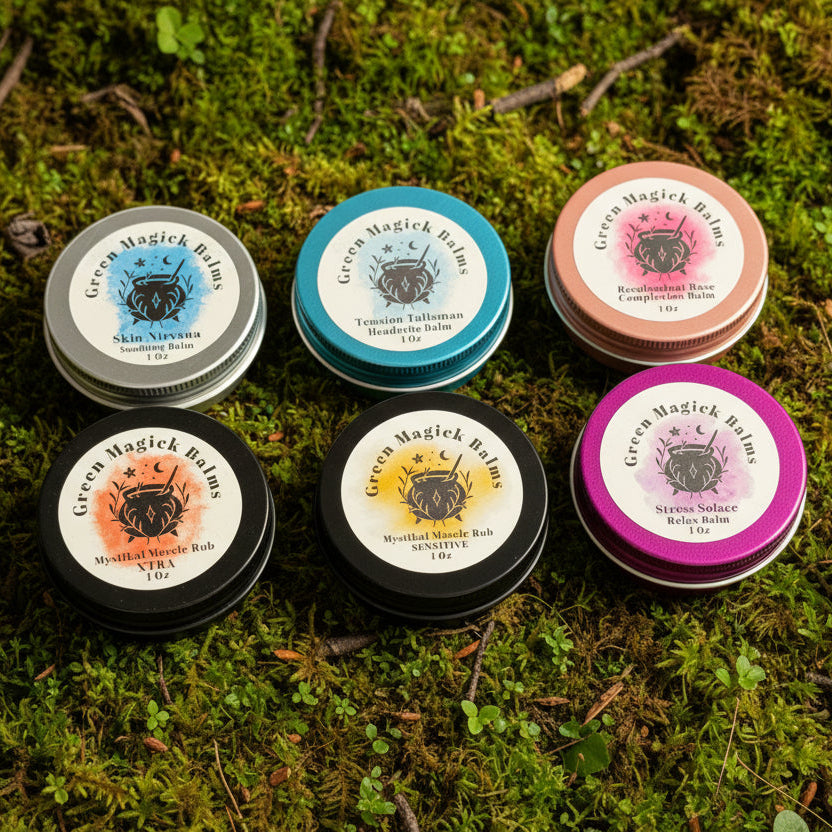 4本セット　ラバ　BOTANICAL BALM Vegan Cream Green Magick Botanical Balms Collection Box (1 oz Full Size