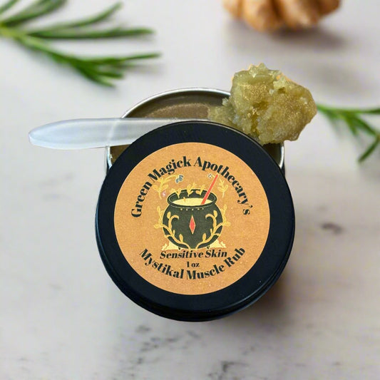 Mystikal Muscle Rub Sensitive Skin (1 oz) | Green Magick Balms by Green Magick Apothecary