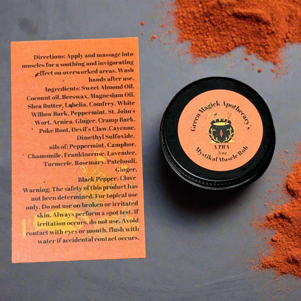 Green Magick Apothecary's Mystikal Muscle Rub XTRA- Body Balm (Trial Size)