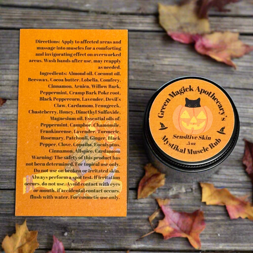 Mystikal Muscle Rub Sensitive Skin (0.5 oz Trial Size) | Green Magick Balms by Green Magick Apothecary