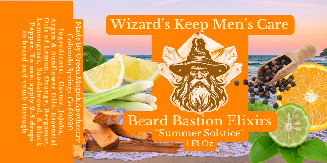 🌞 Summer Solstice | Beard Bastion Elixir — Wizard’s Keep Men’s Care by Green Magick Apothecary