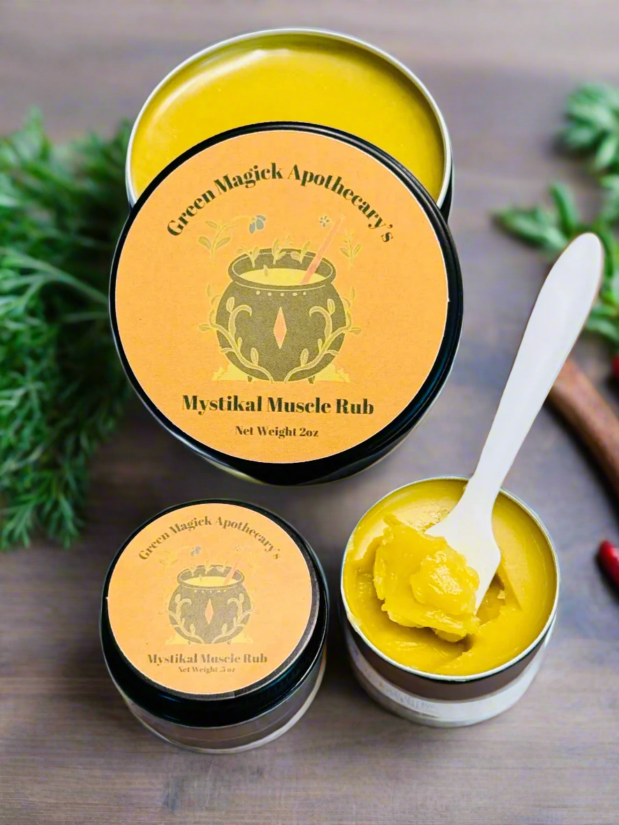 Green Magick Apothecary’s Mystikal Muscle Rub- Body Balm (Trial Size)