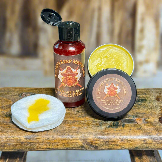 🗡️ The Mage’s Blade Shaving Duo | Razor Ritual & Soothe Spell — Wizard’s Keep Men’s Care by Green Magick Apothecary