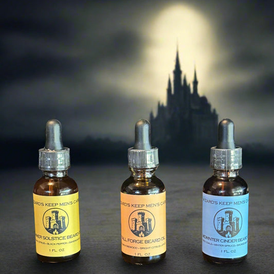 🎁 Beard Bastion Holiday Elixir Trio — $30 | Wizard’s Keep Men’s Care by Green Magick Apothecary
