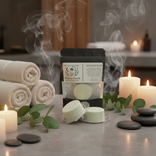 🌬️ Winter’s Wind (Set of 2 × 1.5 oz) | The Witch’s Bath: Botanic Breath Shower Steamers by Green Magick Apothecary