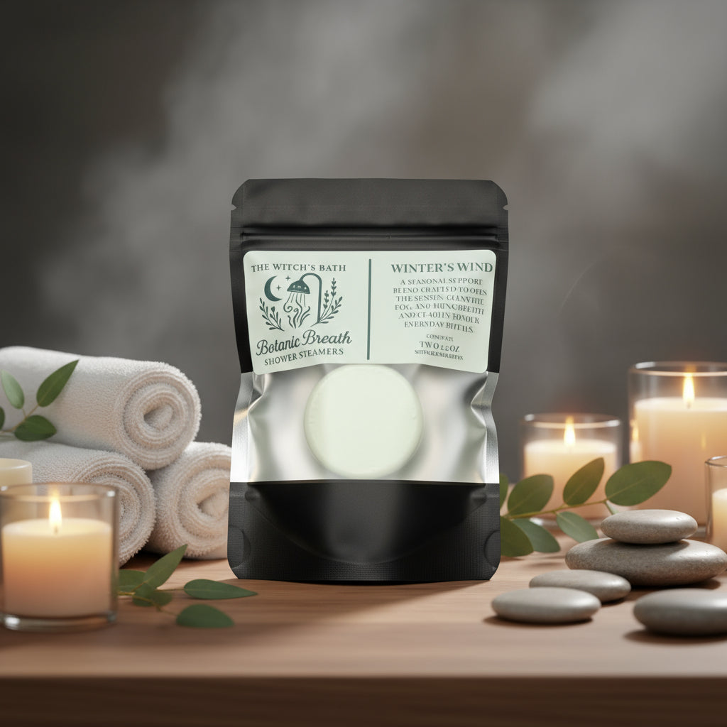 🌬️ Winter’s Wind - Botanic Breath Shower Steamers | The Witch’s Bath by Green Magick Apothecary (Set of 2 × 1.5 oz)