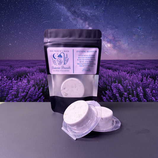 🌸 Evening Blossom - Botanic Breath Shower Steamers | The Witch’s Bath by Green Magick Apothecary (Set of 2 × 1.5 oz)