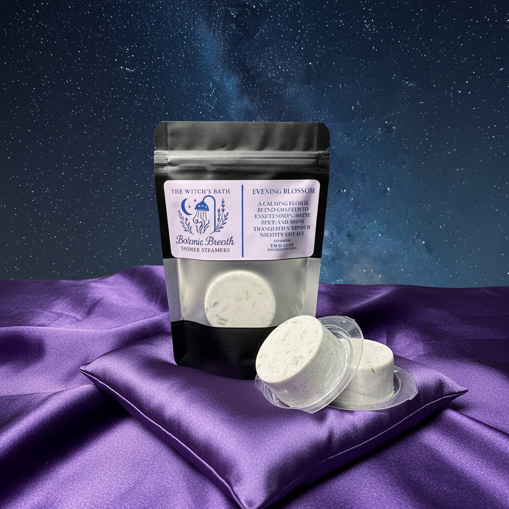 🌸 Evening Blossom - Botanic Breath Shower Steamers | The Witch’s Bath by Green Magick Apothecary (Set of 2 × 1.5 oz)