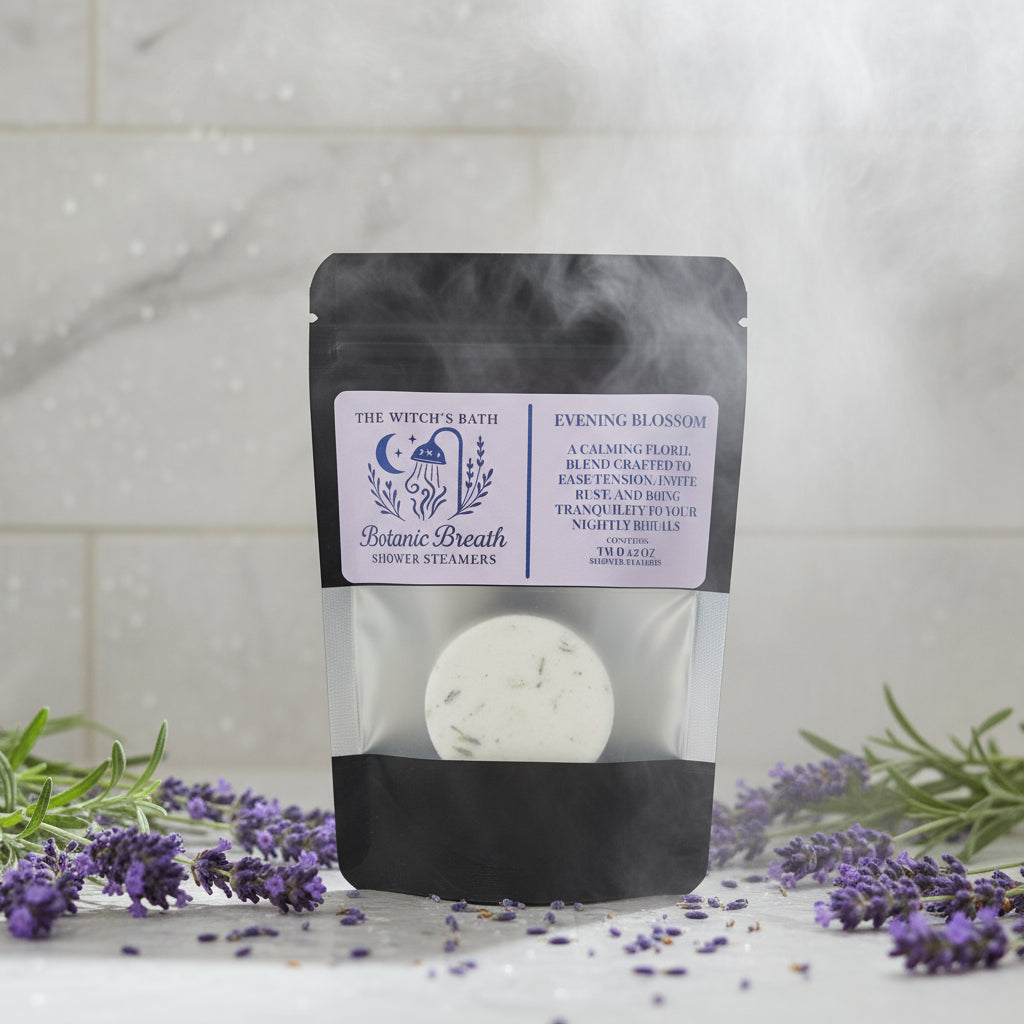 🌸 Evening Blossom - Botanic Breath Shower Steamers | The Witch’s Bath by Green Magick Apothecary (Set of 2 × 1.5 oz)
