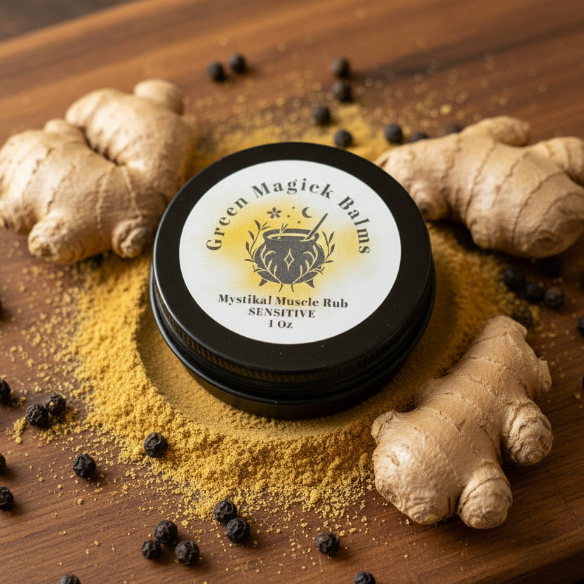 Mystikal Muscle Rub Sensitive Skin (1 oz) | Green Magick Balms by Green Magick Apothecary