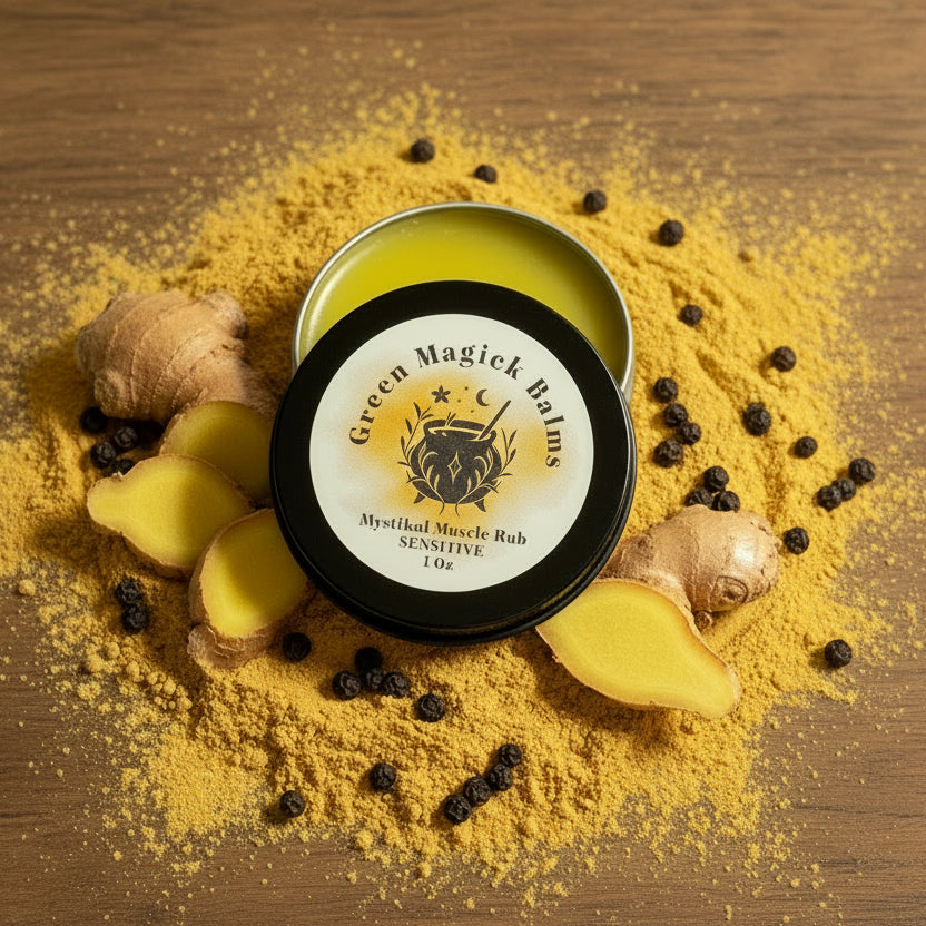 Mystikal Muscle Rub Sensitive Skin (1 oz) | Green Magick Balms by Green Magick Apothecary