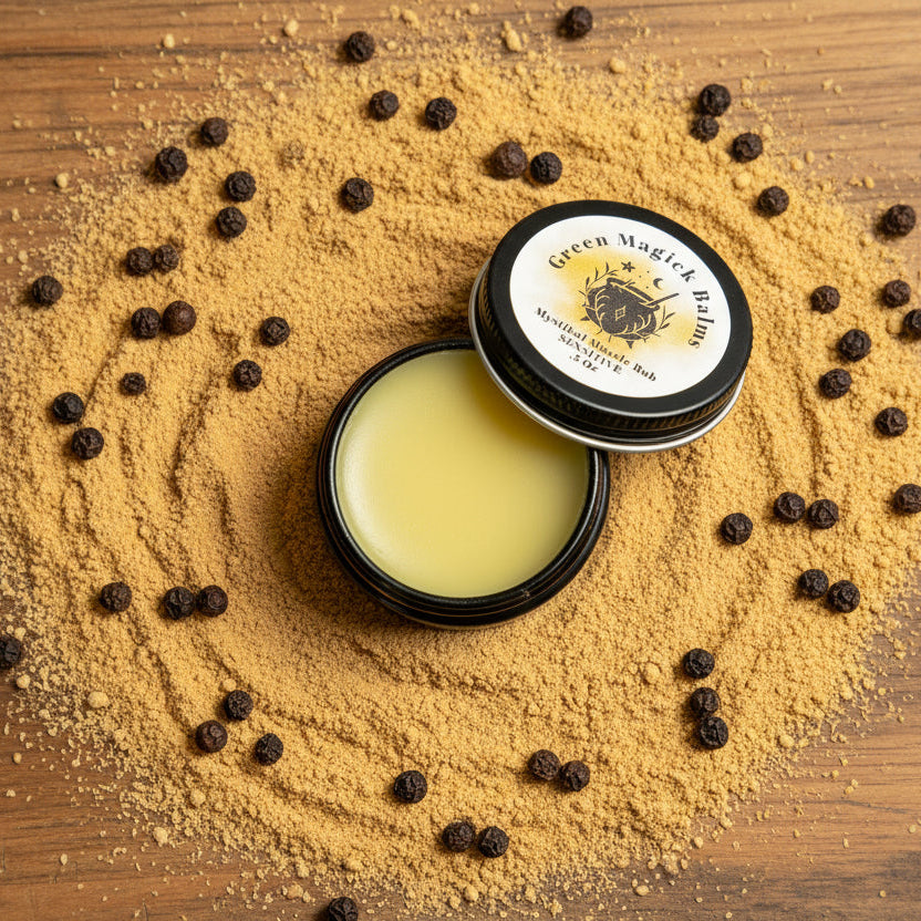 Mystikal Muscle Rub Sensitive Skin (0.5 oz Trial Size) | Green Magick Balms by Green Magick Apothecary
