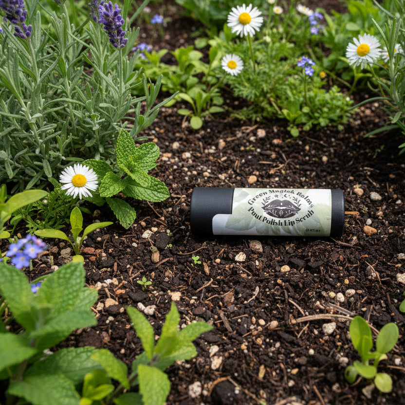 🌿 Pout Polish Herbal Sugar Lip Scrub (0.15 oz Tube) | Green Magick Balms by Green Magick Apothecary