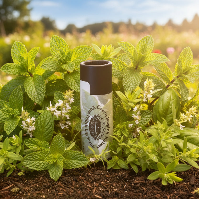 🌿 Pout Polish Herbal Sugar Lip Scrub (0.15 oz Tube) | Green Magick Balms by Green Magick Apothecary