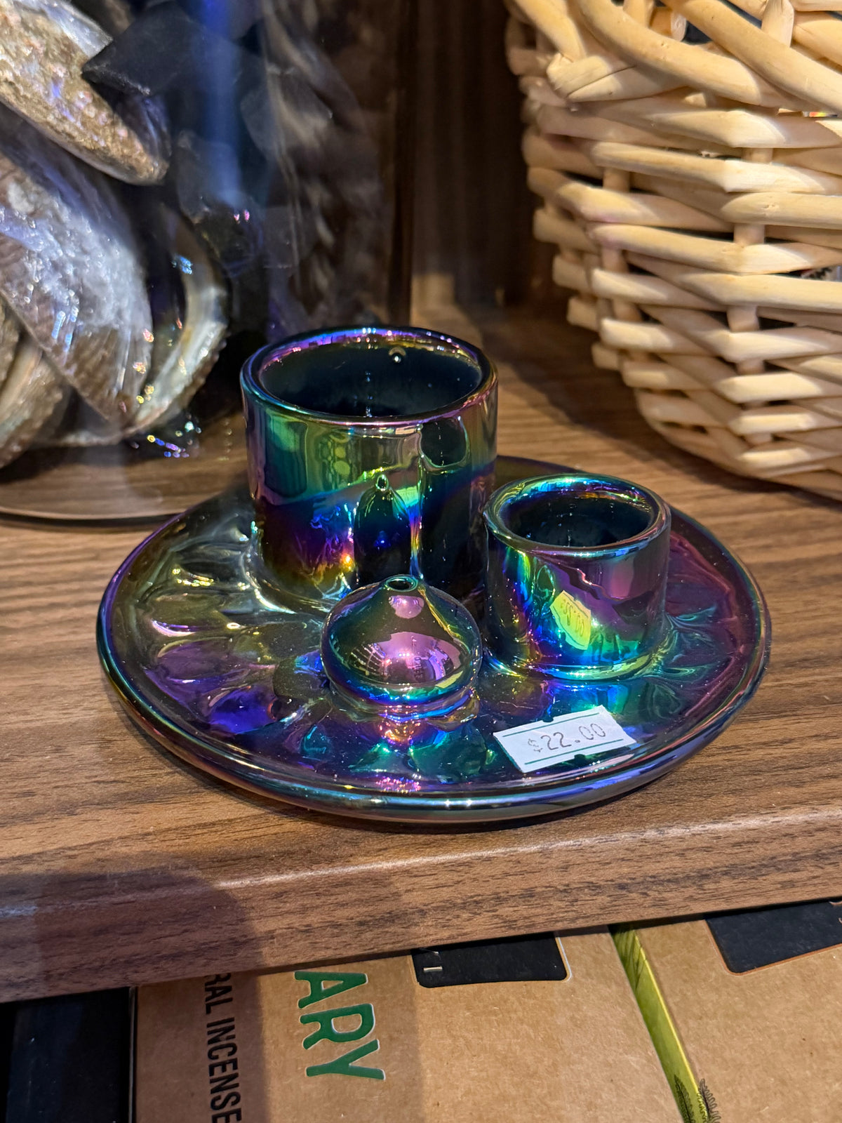 Rainbow Ceramic Smoke Wand Burner | Green Magick Vault