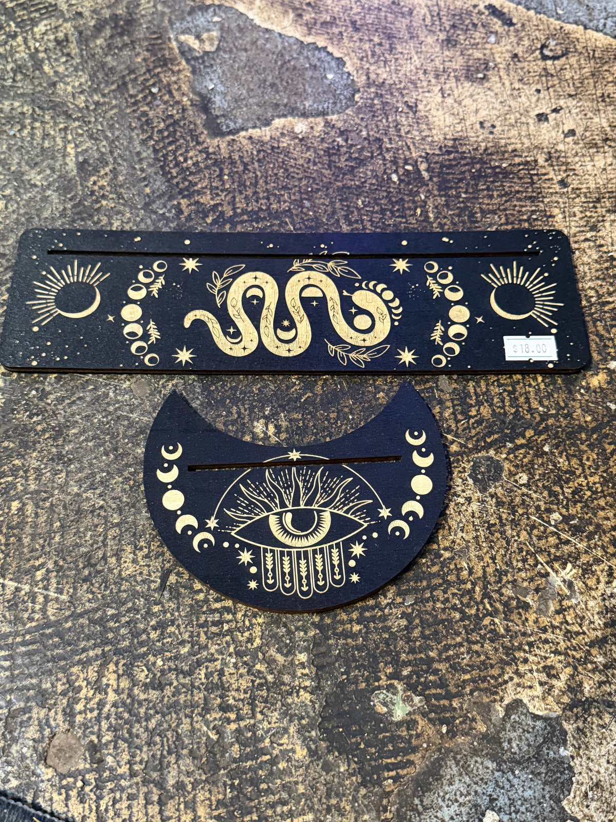 Celestial Snake & Eye Tarot Card Holder Set | Green Magick Vault