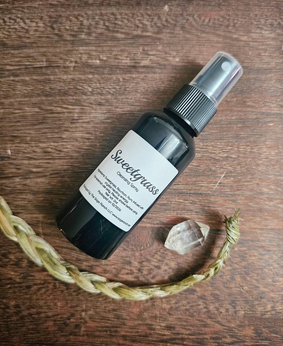 Sage Ranch Sweetgrass cleansing spray with braided sweetgrass