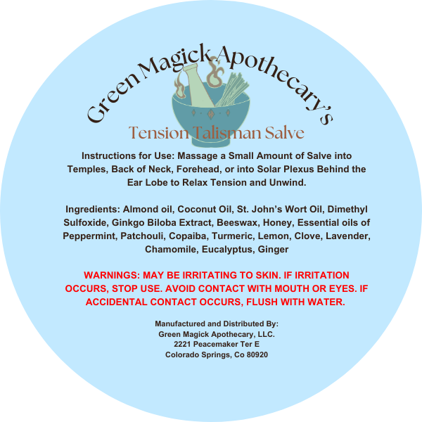 Green Magick Apothecary's Tension Talisman Tension Balm